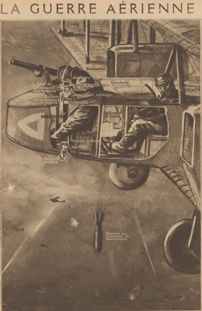 ゴータ機による爆撃の様子を描いた当時のイラスト。