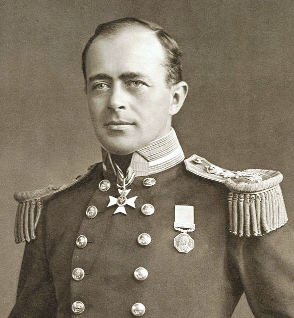 Crop of Robert Falcon Scott in full regalia: this was reproduced as a frontispiece for Scott's The Voyage of the Discovery (London 1905)