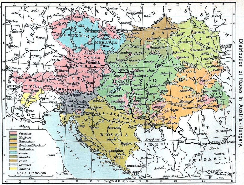 1911年のオーストリア＝ハンガリー帝国領 出典：Wikipedia