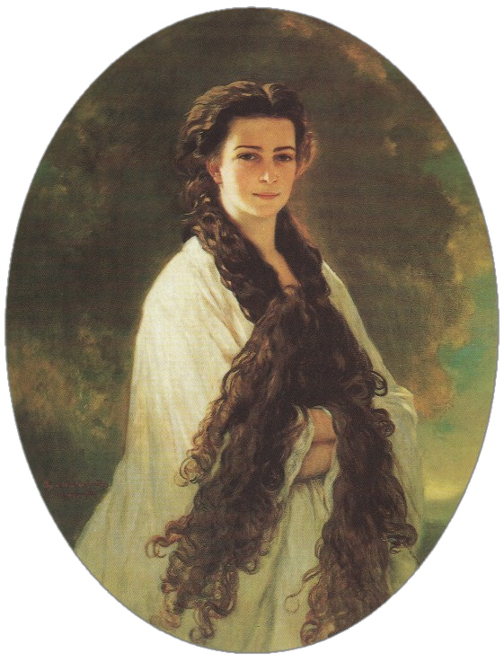皇后第二の肖像画 皇帝のお気に入りの肖像画だったと彼のデスクに置いてあった（1864） ヴィンターハルター画伯 出典：Wikipedia